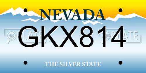 GKX814 Nevada License Plate