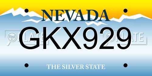 GKX929 Nevada License Plate