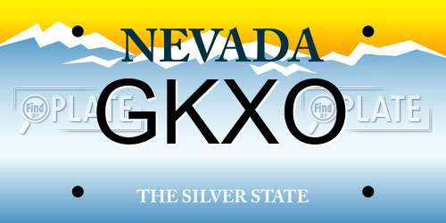 GKXO Nevada License Plate