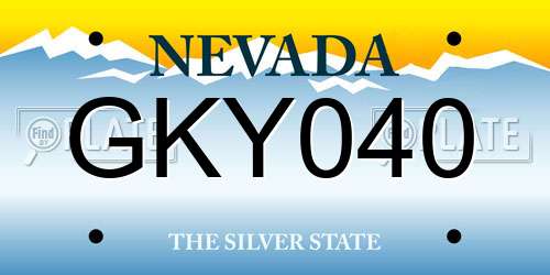 GKY040 Nevada License Plate