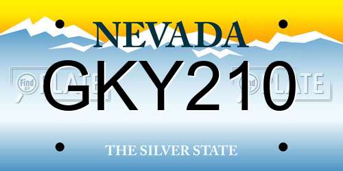 GKY210 Nevada License Plate