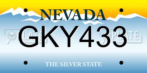GKY433 Nevada License Plate