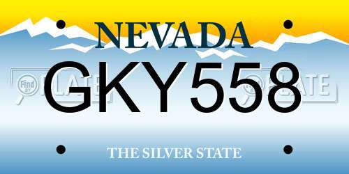 GKY558 Nevada License Plate