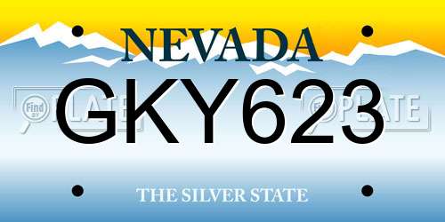 GKY623 Nevada License Plate