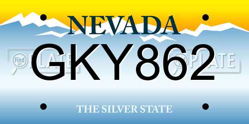 GKY862 Nevada License Plate