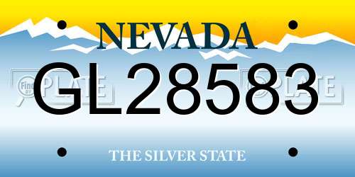 GL28583 Nevada License Plate