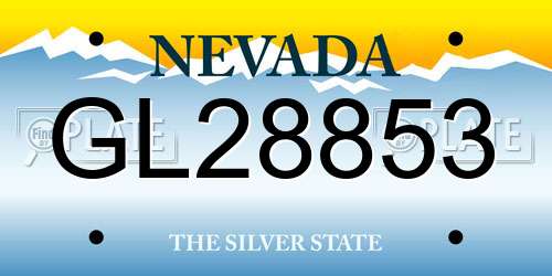 GL28853 Nevada License Plate