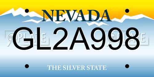 GL2A998 Nevada License Plate