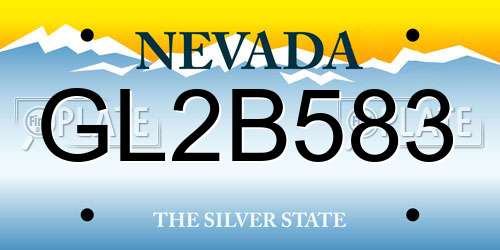 GL2B583 Nevada License Plate