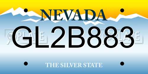 GL2B883 Nevada License Plate
