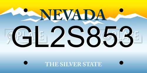 GL2S853 Nevada License Plate