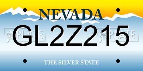 GL2Z215 Nevada License Plate