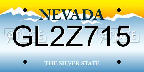 GL2Z715 Nevada License Plate