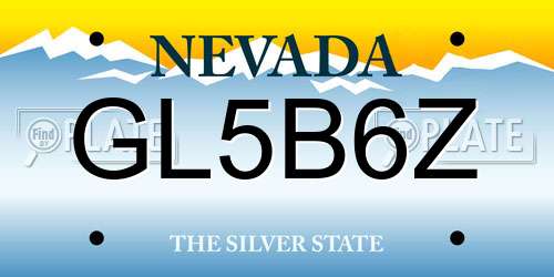 GL5B6Z Nevada License Plate