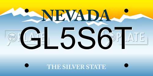 GL5S6T Nevada License Plate