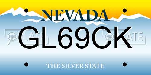 GL69CK Nevada License Plate