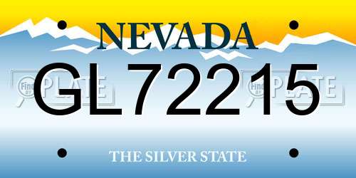 GL72215 Nevada License Plate