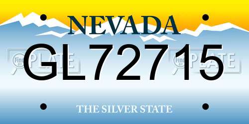 GL72715 Nevada License Plate