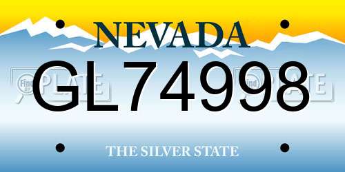 GL74998 Nevada License Plate