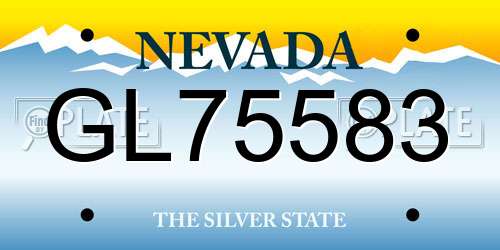 GL75583 Nevada License Plate