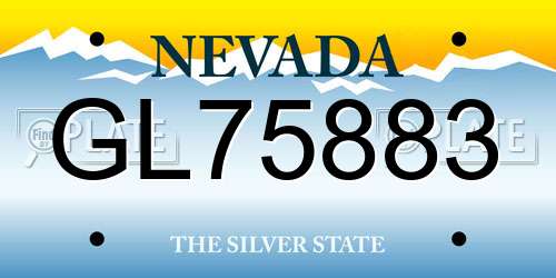 GL75883 Nevada License Plate