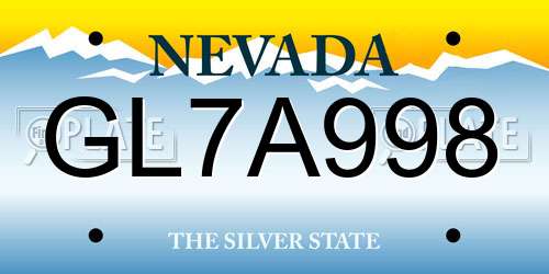 GL7A998 Nevada License Plate