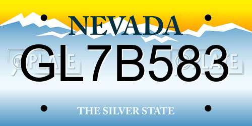 GL7B583 Nevada License Plate