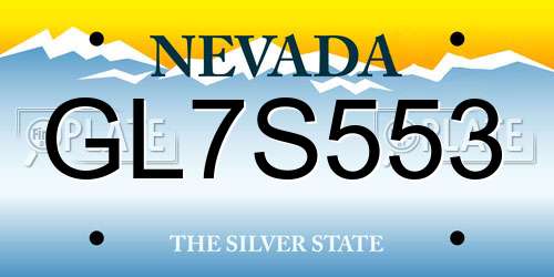 GL7S553 Nevada License Plate