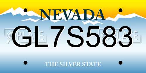 GL7S583 Nevada License Plate