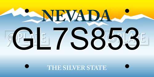 GL7S853 Nevada License Plate