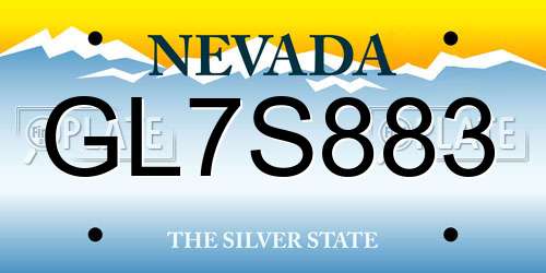 GL7S883 Nevada License Plate
