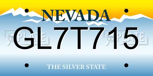 GL7T715 Nevada License Plate