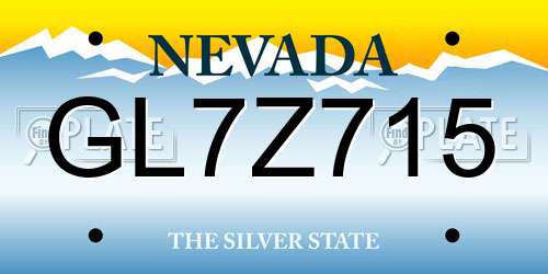 GL7Z715 Nevada License Plate