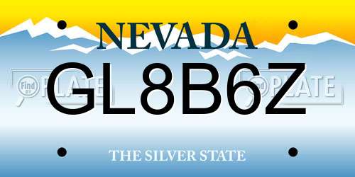 GL8B6Z Nevada License Plate