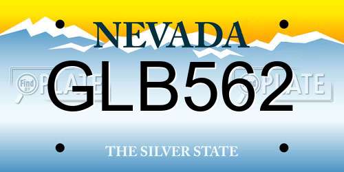 GLB562 Nevada License Plate