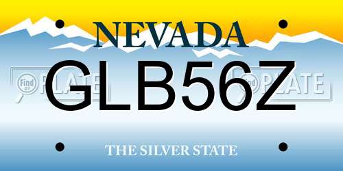 GLB56Z Nevada License Plate