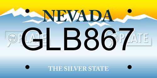 GLB867 Nevada License Plate