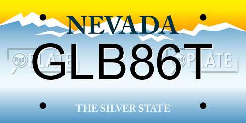 GLB86T Nevada License Plate