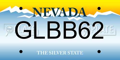 GLBB62 Nevada License Plate