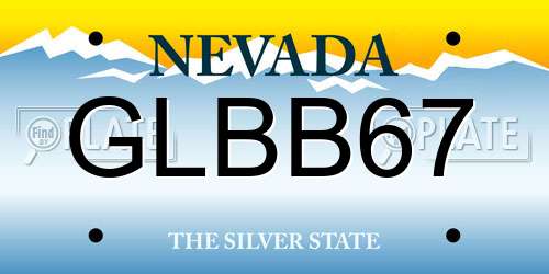 GLBB67 Nevada License Plate