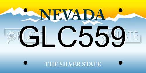 GLC559 Nevada License Plate