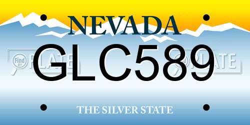 GLC589 Nevada License Plate