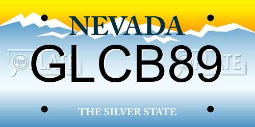 GLCB89 Nevada License Plate