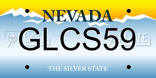 GLCS59 Nevada License Plate