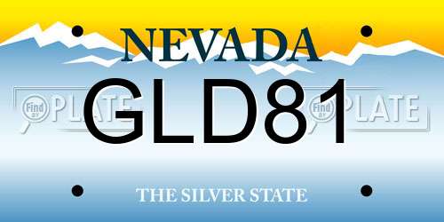 GLD81 Nevada License Plate