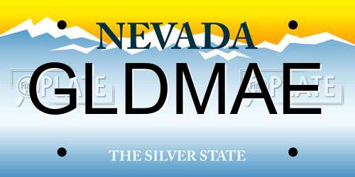 GLDMAE Nevada License Plate