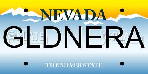 GLDNERA Nevada License Plate