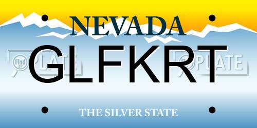 GLFKRT Nevada License Plate