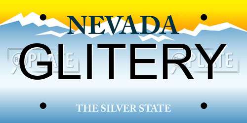 GLITERY Nevada License Plate