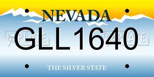 GLL1640 Nevada License Plate